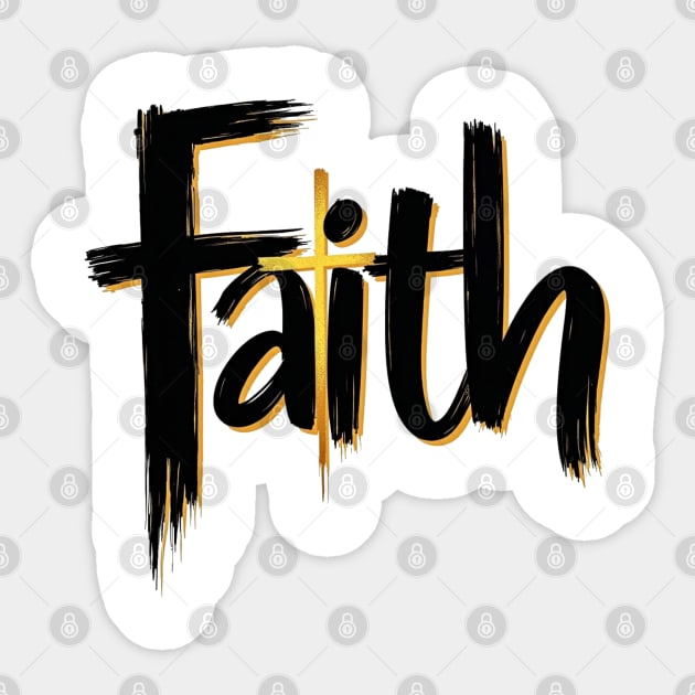 Faith – Black and Gold Design Sticker by Rox